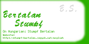 bertalan stumpf business card